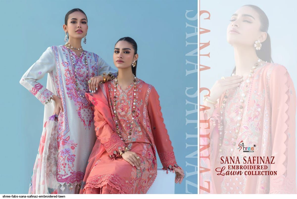 Shree Sana Safinaz Latest Heavy Festive Wear Embroidered Lawn Cotton Collection Pakistani Suits Collection